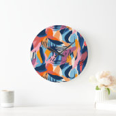 Levendig Modern Abstracte Vormen Patroon Grote Klok (Huis)