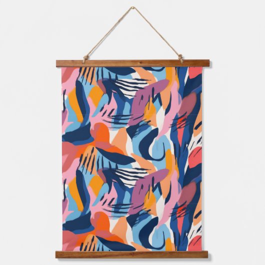 Levendig Modern Abstracte Vormen Patroon Hangend Wandkleed (Voorkant)