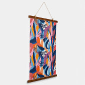 Levendig Modern Abstracte Vormen Patroon Hangend Wandkleed (Gebogen)