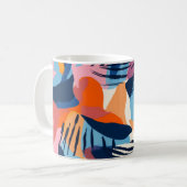 Levendig Modern Abstracte Vormen Patroon Koffiemok (Voorkant links)
