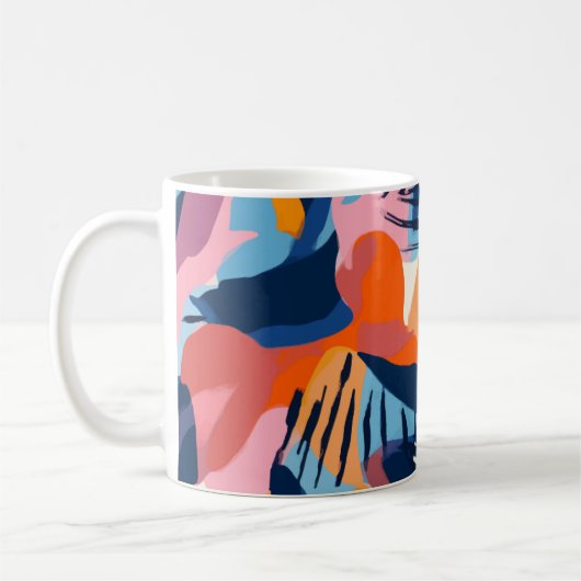 Levendig Modern Abstracte Vormen Patroon Koffiemok (Links)
