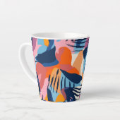 Levendig Modern Abstracte Vormen Patroon Latte Mok (Linkerhoek)