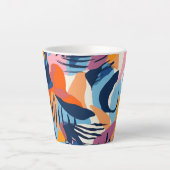 Levendig Modern Abstracte Vormen Patroon Latte Mok (Voorkant)