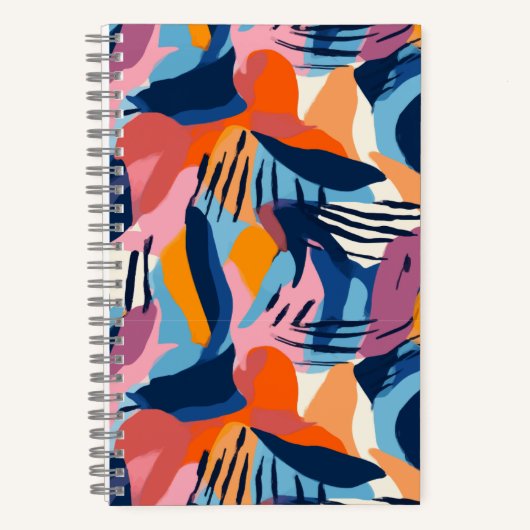 Levendig Modern Abstracte Vormen Patroon Notitieboek (Voorkant)