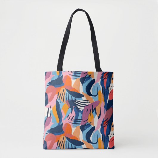 Levendig Modern Abstracte Vormen Patroon Tote Bag (Voorkant)