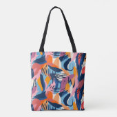 Levendig Modern Abstracte Vormen Patroon Tote Bag (Achterkant)