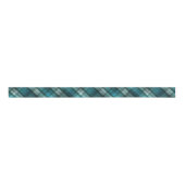 Levendig & modern Blauwgroen geruite patroon Grosgrain Lint (Voorkant)