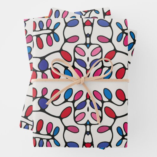 Levendig modern cadeau inpakpapier vel (In situ)