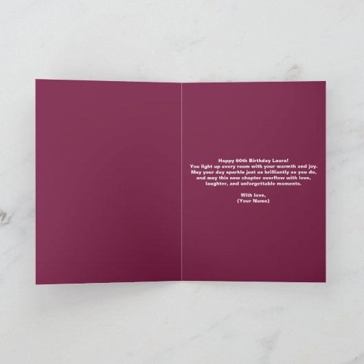 Levendig Modern Chic Neon Roze 60e verjaardag Kaart (Binnen)