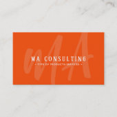 Levendig Modern Monogram QR-code & socials Visitekaartje (Voorkant)