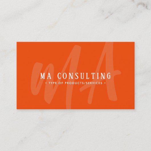 Levendig Modern Monogram QR-code & socials Visitekaartje (Voorkant)