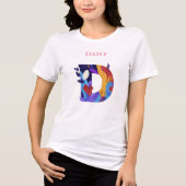 Levendig Monogram - Letter D Creatief Verjaardagsc Tri-Blend Shirt (Voorkant)