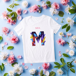 Levendig Monogram - Letter M Artistiek Verjaardags Tri-Blend Shirt