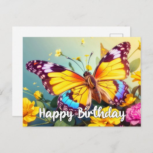 Levendig mooi Abstract vlinderontwerp Feestdagenkaart (Voorkant / Achterkant)