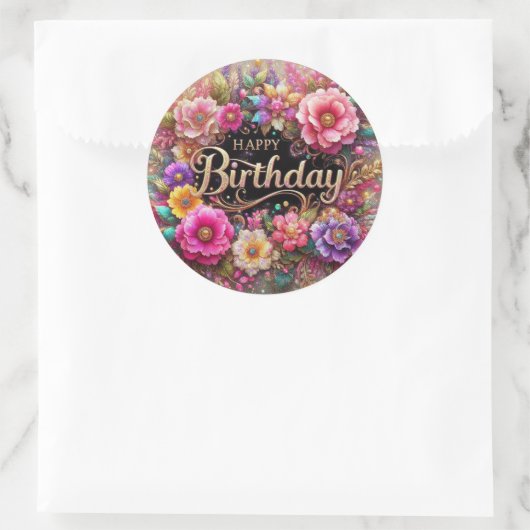 Levendig Mooi Ontwerp Verjaardag sticker (Tas)