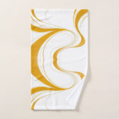 Levendig mosterdgeel abstract golfpatroon zomer bad handdoek (Handdoek)