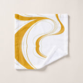 Levendig mosterdgeel abstract golfpatroon zomer bad handdoek (Wasdoekje)