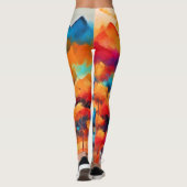 Levendig Mountain Sunset schilderij Leggings (Achterkant)
