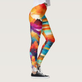 Levendig Mountain Sunset schilderij Leggings (Rechts)