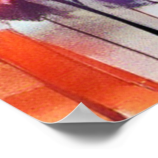 Levendig Mountain Sunset schilderij Poster (Hoek)