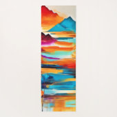Levendig Mountain Sunset schilderij Yogamat (Achterkant)