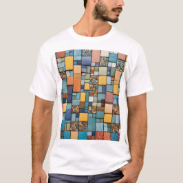 "Levendig Mozaïek Art T-shirt – Kleurrijke geometr