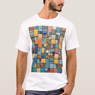 "Levendig Mozaïek Art T-shirt – Kleurrijke geometr