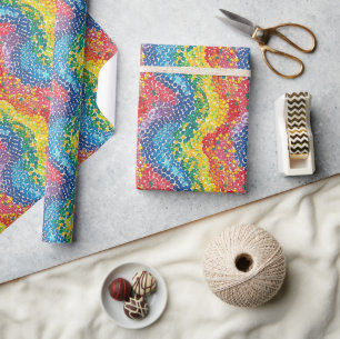 Levendig mozaïek puntpatroon - Abstracte geometris Cadeaupapier