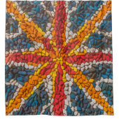 Levendig mozaïek Union Jack Douchegordijn (Voorkant)