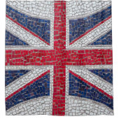 Levendig mozaïek Union Jack Douchegordijn (Voorkant)