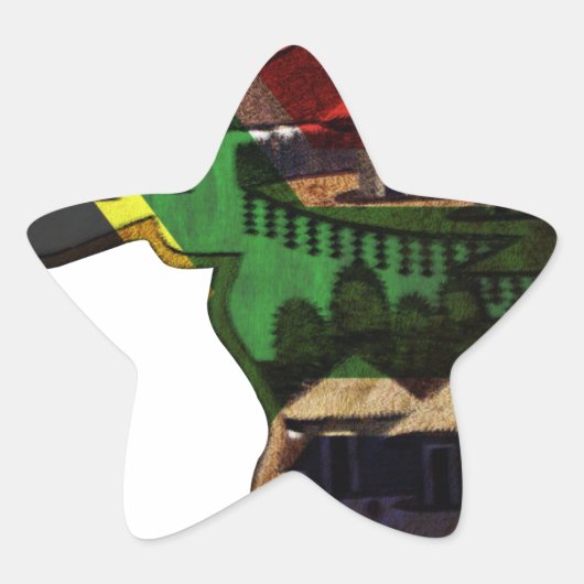 Levendig mozaïek van Afrika: decoratieve patroonku Ster Sticker (Voorkant)