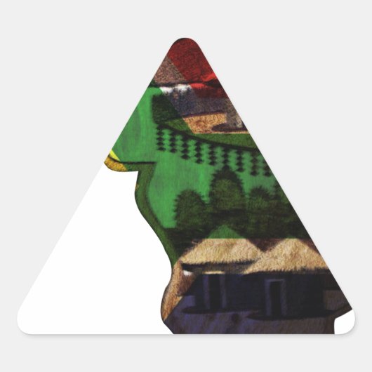 Levendig mozaïek van Afrika: decoratieve patroonku Sticker (Voorkant)