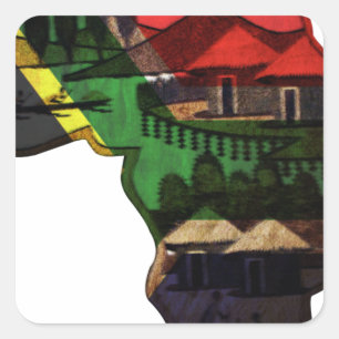 Levendig mozaïek van Afrika: decoratieve patroonku Vierkante Sticker
