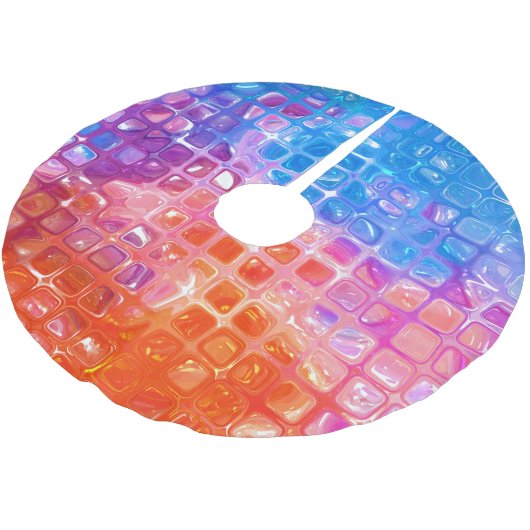 Levendig mozaïek: veelkleurige Abstracte achtergro Kerstboom Rok (Gekanteld)