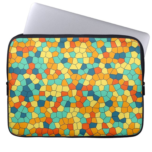Levendig mozaïekpatroon laptop sleeve (Voorkant)