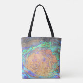 Levendig Mozaïekpatroon van Abalone Schelp met Ini Tote Bag (Achterkant)
