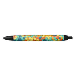 Levendig mozaïekpatroon zwarte inkt pen