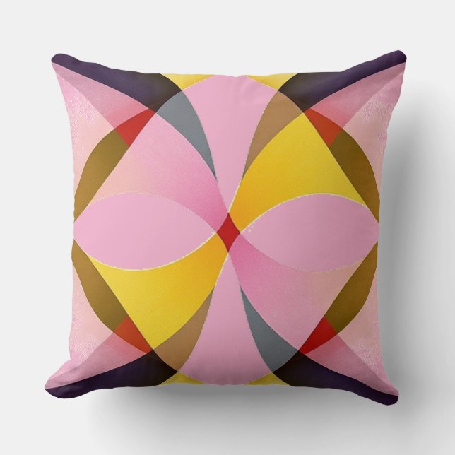 Levendig multi-color bloemmotief ontwerp kussen (Voorkant)