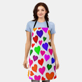 Levendig multicolor hartpatroon schort (Gedragen)