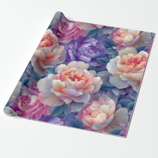 Levendig Multicolor Peony Flower Art Design Cadeaupapier