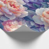 Levendig Multicolor Peony Flower Art Design Cadeaupapier (Hoek)