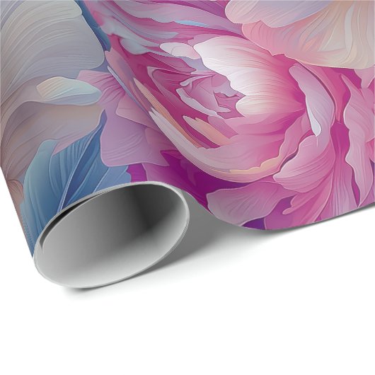 Levendig Multicolor Peony Flower Art Design Cadeaupapier (Rol Hoek)