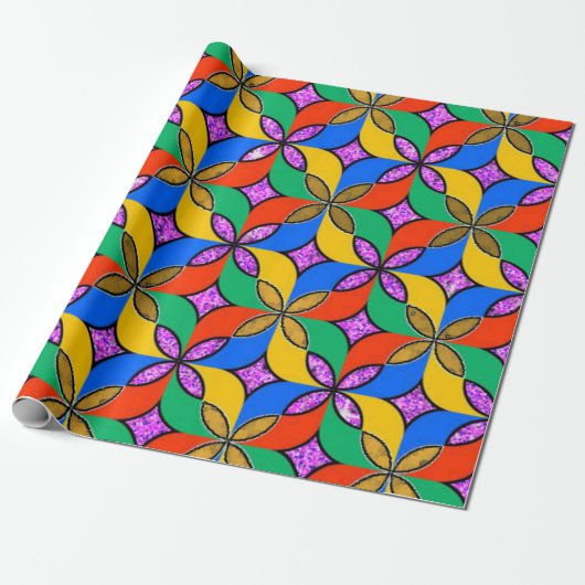 Levendig multikleur 3D ontwerp mat inpakpapier" Cadeaupapier (Uitgerold)