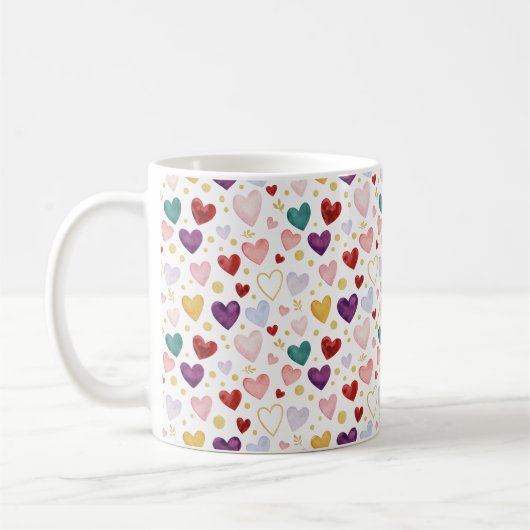 Levendig Multikleur Waterverf & Gouden Confetti Koffiemok (Links)