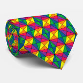 Levendig multikleurig geometrisch patroon stropdas (Opgerold)