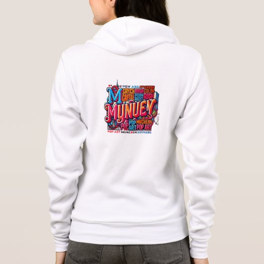 "Levendig 'München' Pop Art T-shirt" Hoodie (Achterkant)