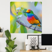 Levendig mus Perched Poster (Thuiskantoor)