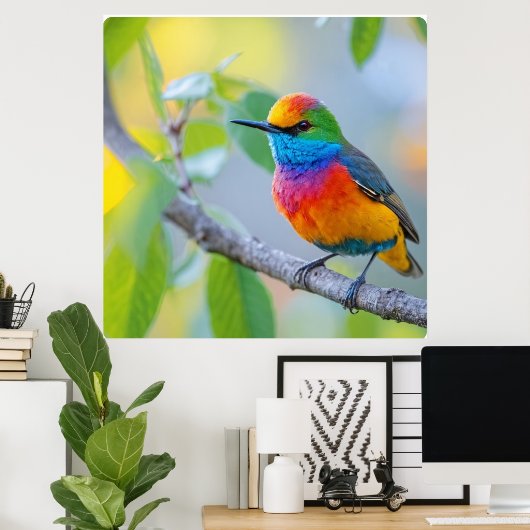 Levendig mus Perched Poster (Thuiskantoor)