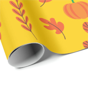 Levendig naadloos inpakpapier: herfstpompoenen cadeaupapier