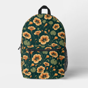 Levendig Nasturtium Bloemenpatroon Bedrukte Rugzak